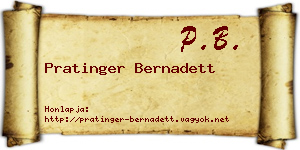 Pratinger Bernadett névjegykártya